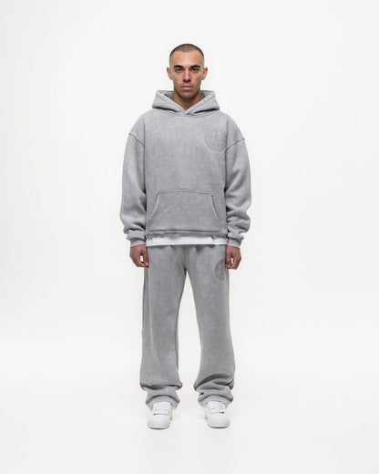 Magiri Embroidered Acid Wash Hoodie 'Washed Oatmeal' - Kick Game