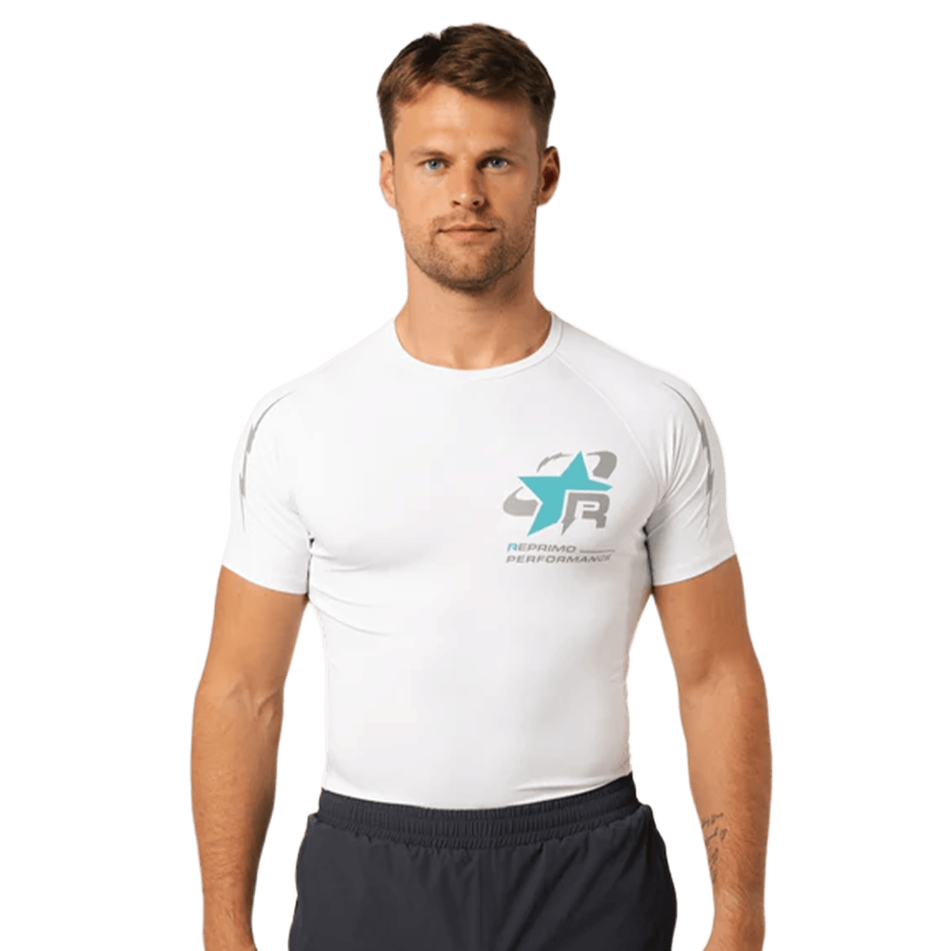 Reprimo RP Base Layer Tee 'White Cyan' - Kick Game
