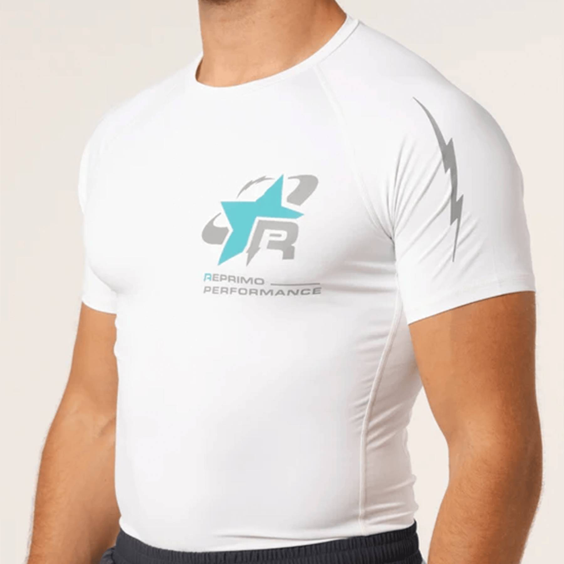 Reprimo RP Base Layer Tee 'White Cyan' - Kick Game