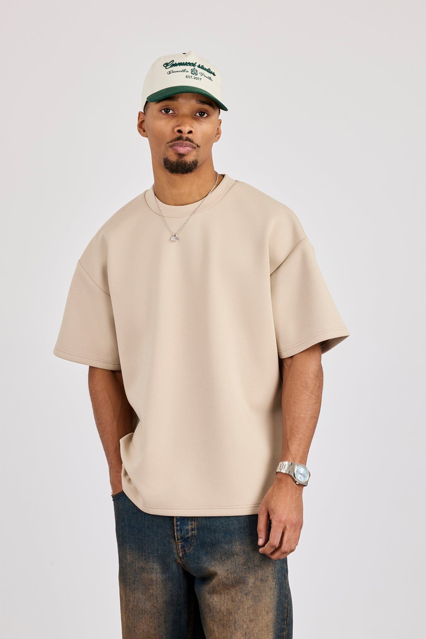 Scuba Oversized T-Shirt - Stone - Kick Game