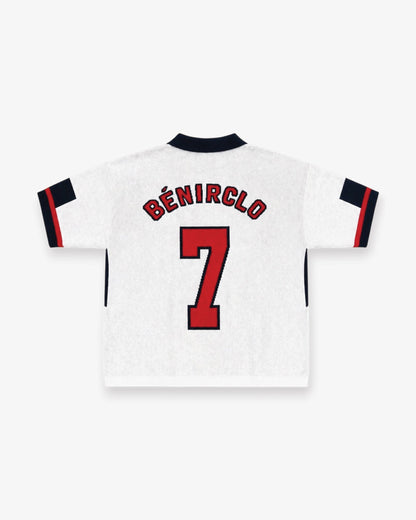 98 Becks inspired knit Jersey - White - Kick Game