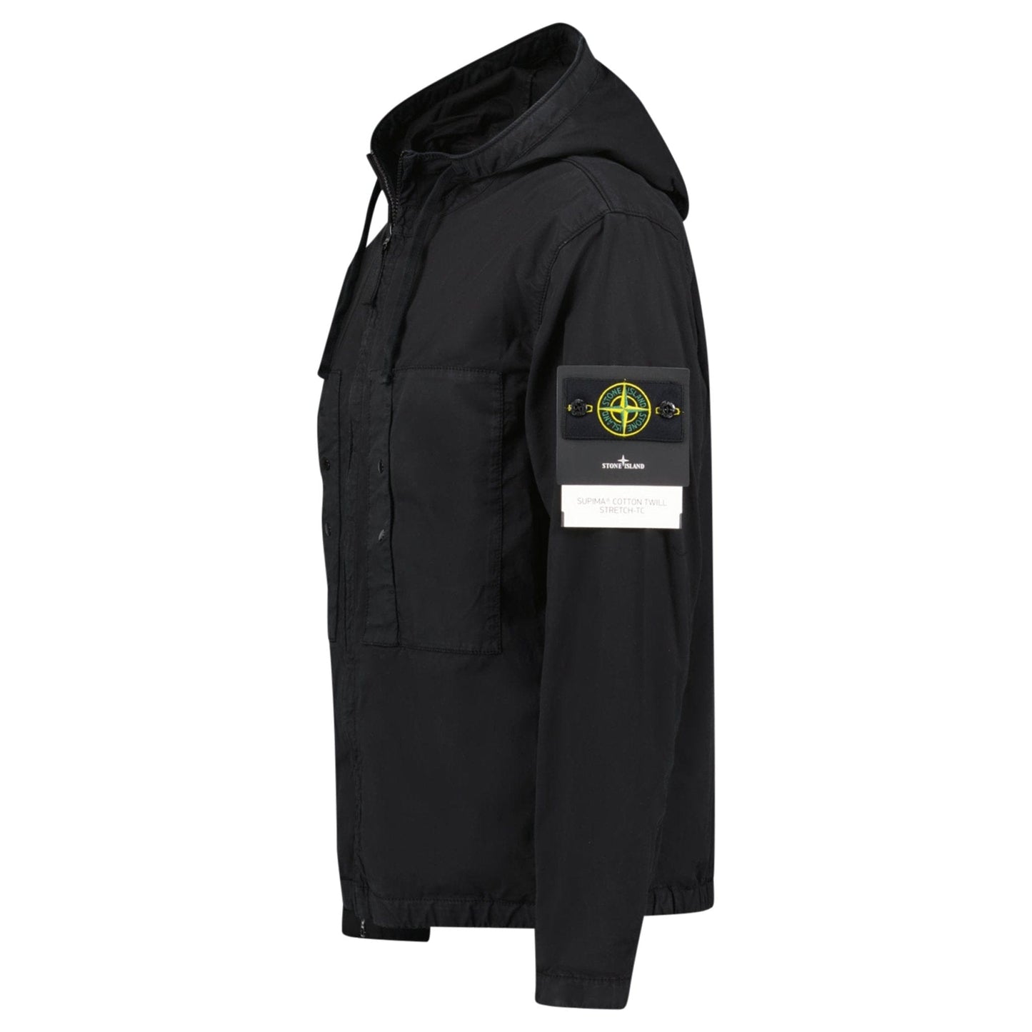 Stone Island Black Chest Pocket Hooded Jacket - Kick Game