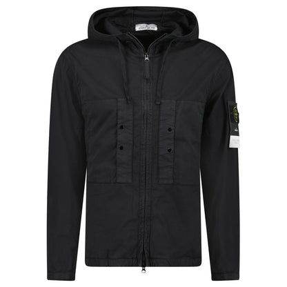 Stone Island Black Chest Pocket Hooded Jacket - Kick Game