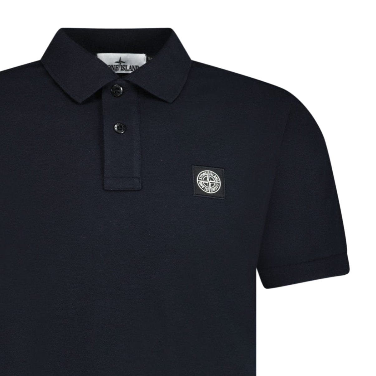 Stone Island Compass Badge Polo T-Shirt Slim Fit Black - Kick Game