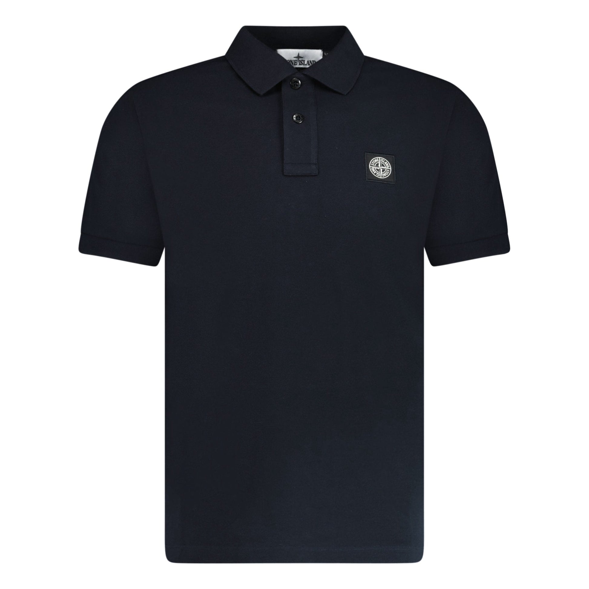 Stone Island Compass Badge Polo T-Shirt Slim Fit Black - Kick Game