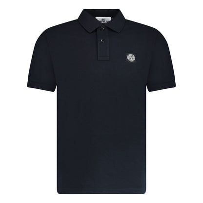 Stone Island Compass Badge Polo T-Shirt Slim Fit Black - Kick Game