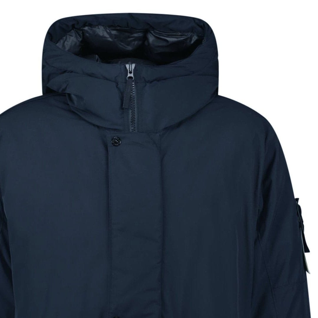 Stone Island Micro Twill Long Parka in Navy - Kick Game