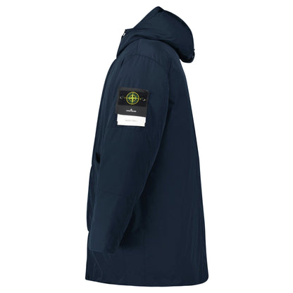 Stone Island Micro Twill Long Parka in Navy - Kick Game