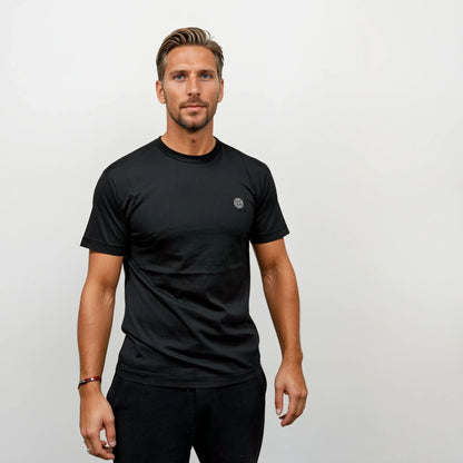 Stone Island Slim-Fit Short-Sleeve T-Shirt With Compass Patch Black - Kick Game