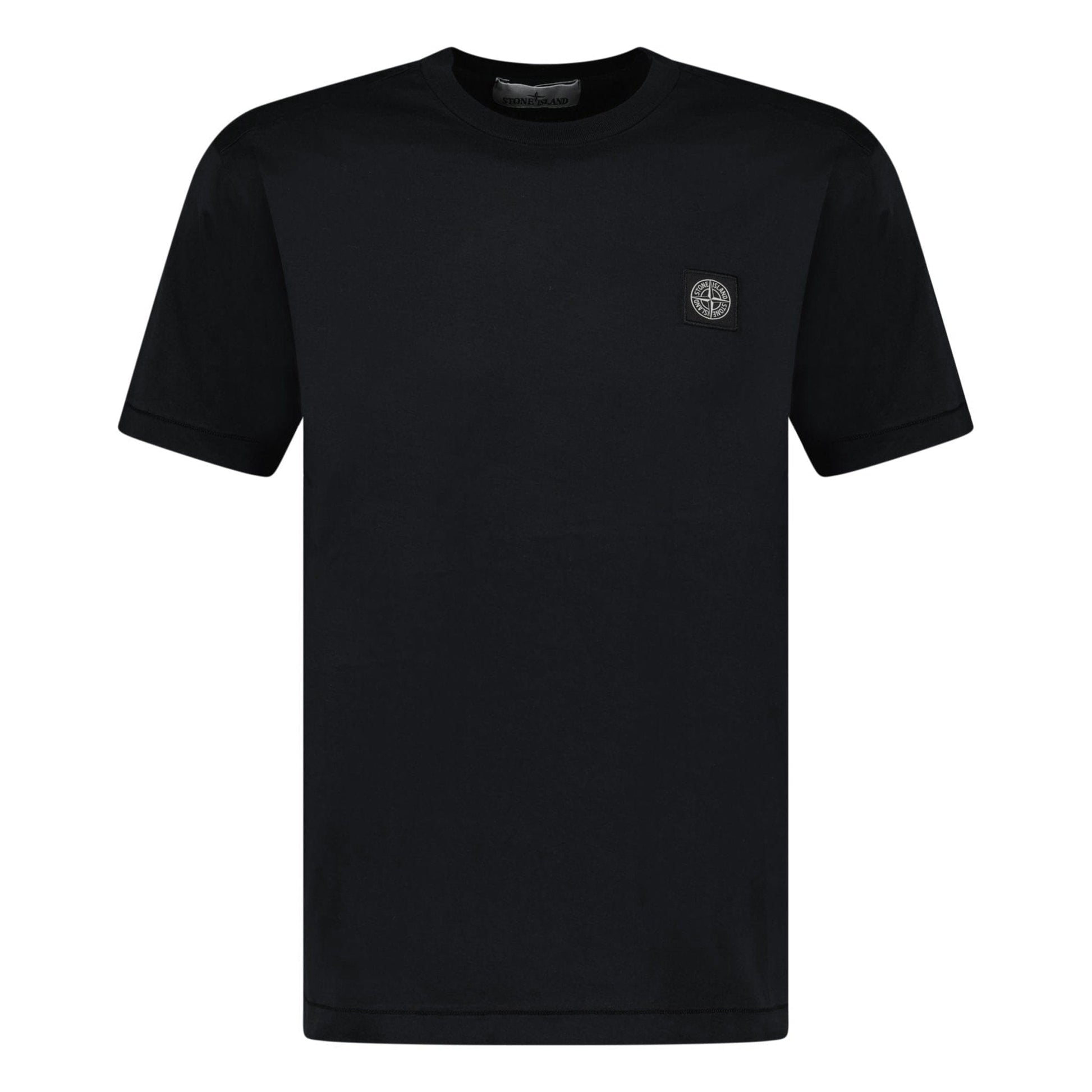 Stone Island Slim-Fit Short-Sleeve T-Shirt With Compass Patch Black - Kick Game