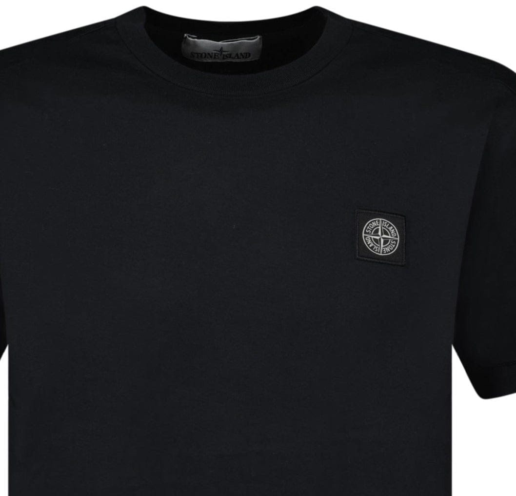 Stone Island Slim-Fit Short-Sleeve T-Shirt With Compass Patch Black - Kick Game