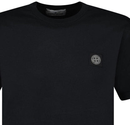 Stone Island Slim-Fit Short-Sleeve T-Shirt With Compass Patch Black - Kick Game