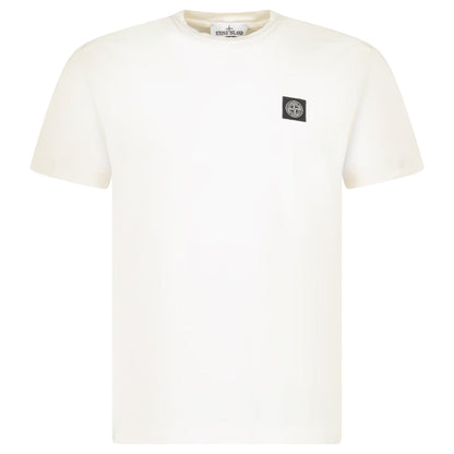 Stone Island Slim-Fit Short-Sleeve T-Shirt With Compass Patch Ivory - Kick Game