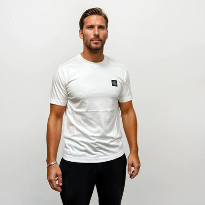 Stone Island Slim-Fit Short-Sleeve T-Shirt With Compass Patch White - Kick Game