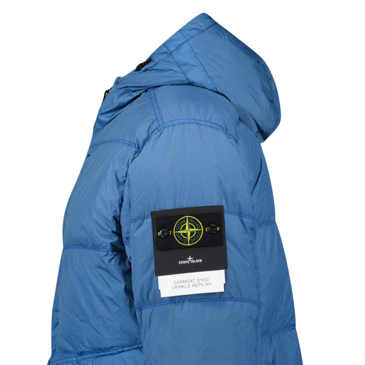 Stone Island Hooded Down Jacket in Steel Blue - Kick Game