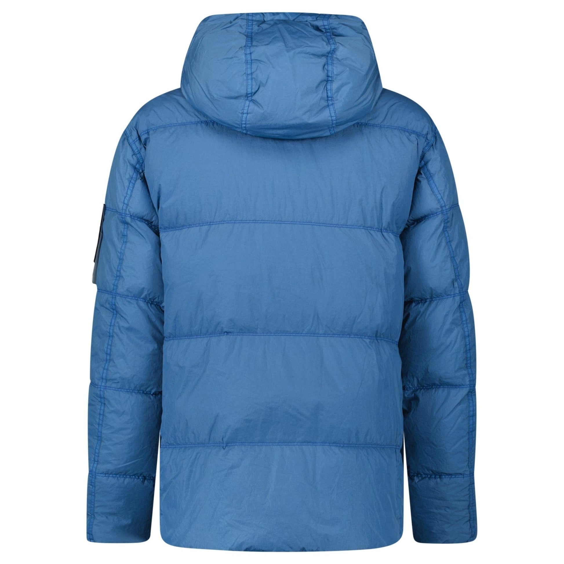 Stone Island Hooded Down Jacket in Steel Blue - Kick Game