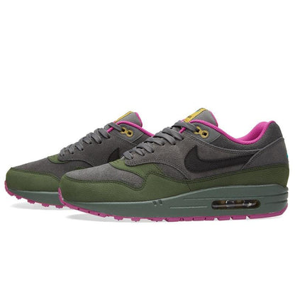 NIKE AIR MAX 1 LEATHER Dark Pewter & Carbon Green - Kick Game