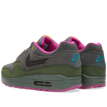 NIKE AIR MAX 1 LEATHER Dark Pewter & Carbon Green - Kick Game