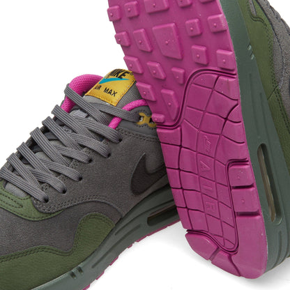 NIKE AIR MAX 1 LEATHER Dark Pewter & Carbon Green - Kick Game
