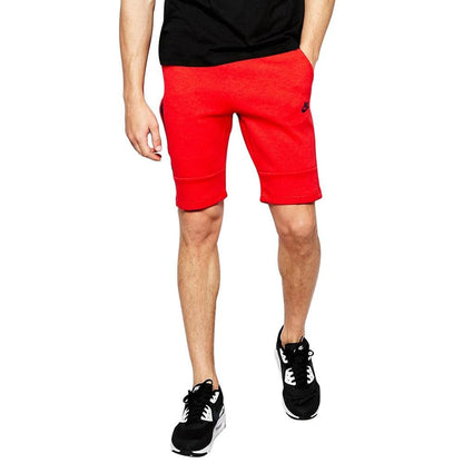 NIKE TECH FLEECE SHORTS Light University Red Heather - Kick Game