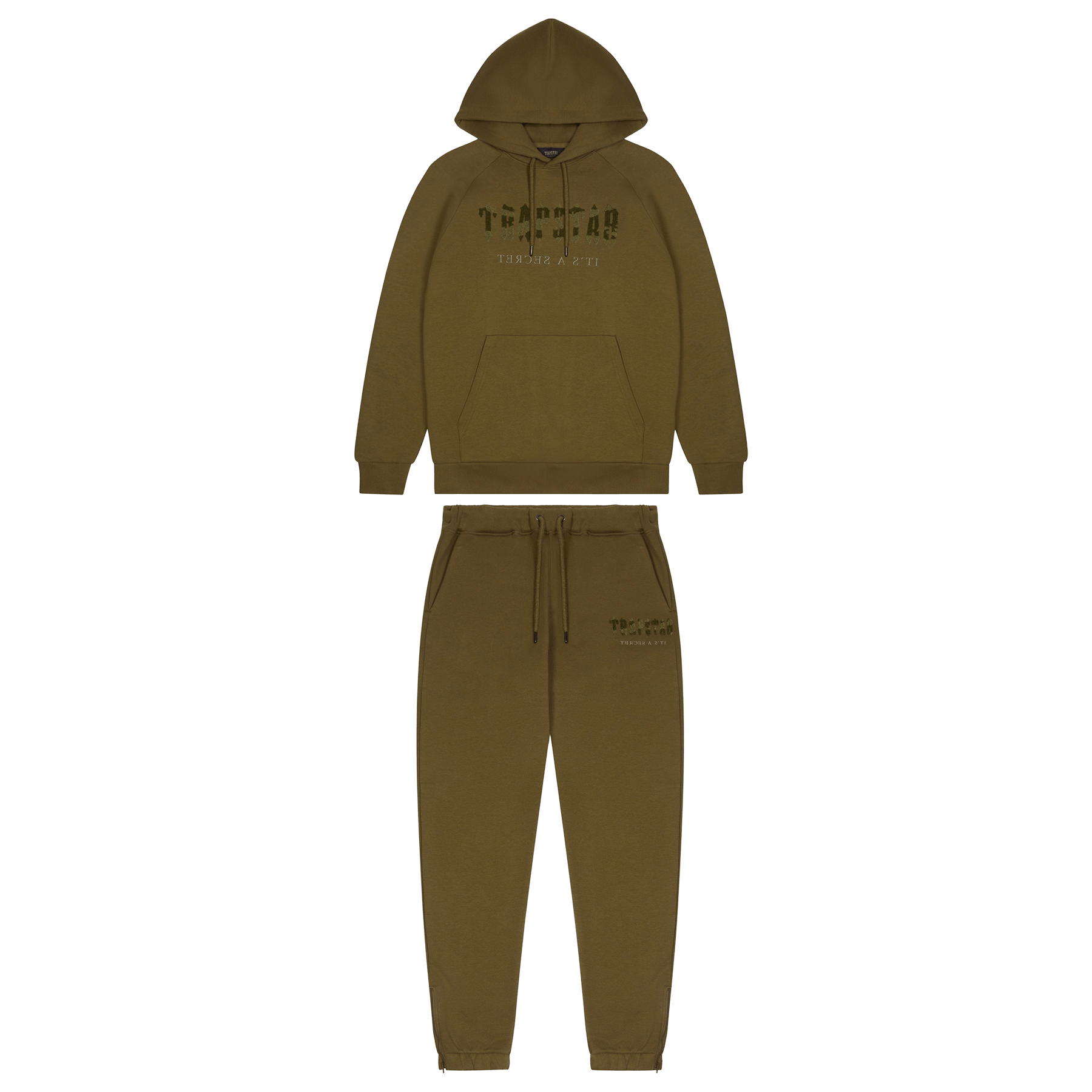 Trapstar Chenille Decoded Hooded Tracksuit-Olive Camo Military Edition - Kick Game