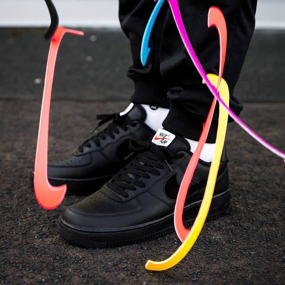 Nike Air Force 1 07 QS Velcro Black Swoosh Pack - Kick Game