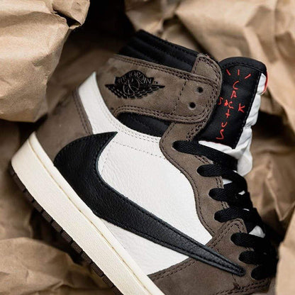 Travis Scott x Jordan 1 Backwards Swoosh Mocha - Kick Game