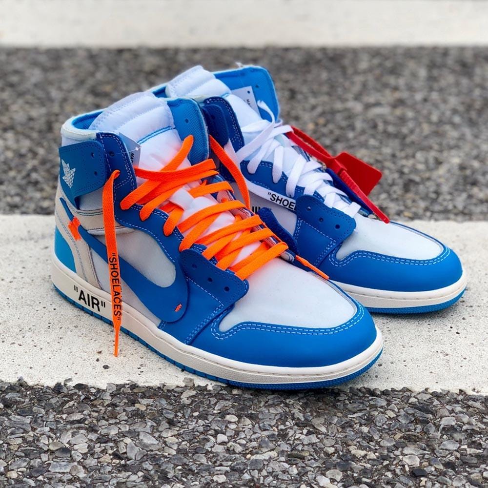 Off White Jordan Blue And Orange Off White Unc Orange Laces Shop