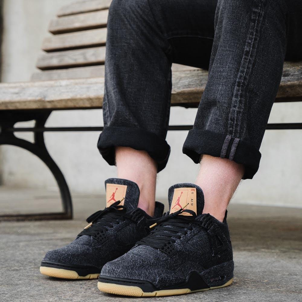 Levis x Nike Air Jordan 4 GS Black - Kick Game