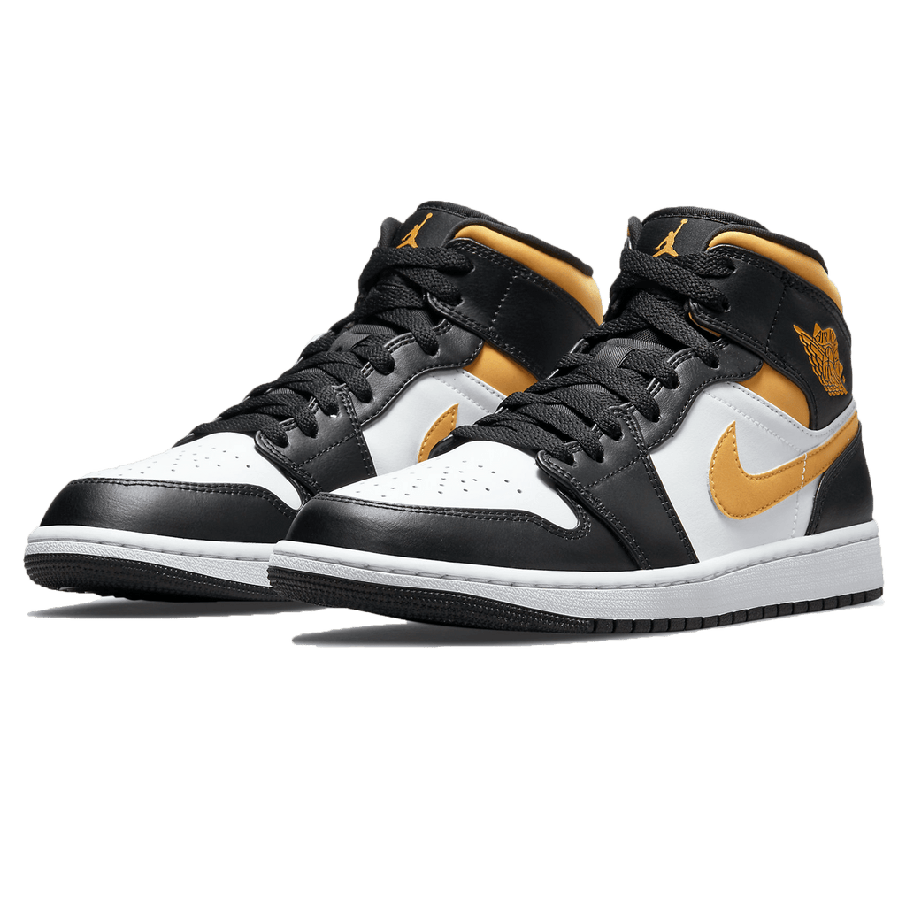 Air jordan 1 mid black best sale university gold