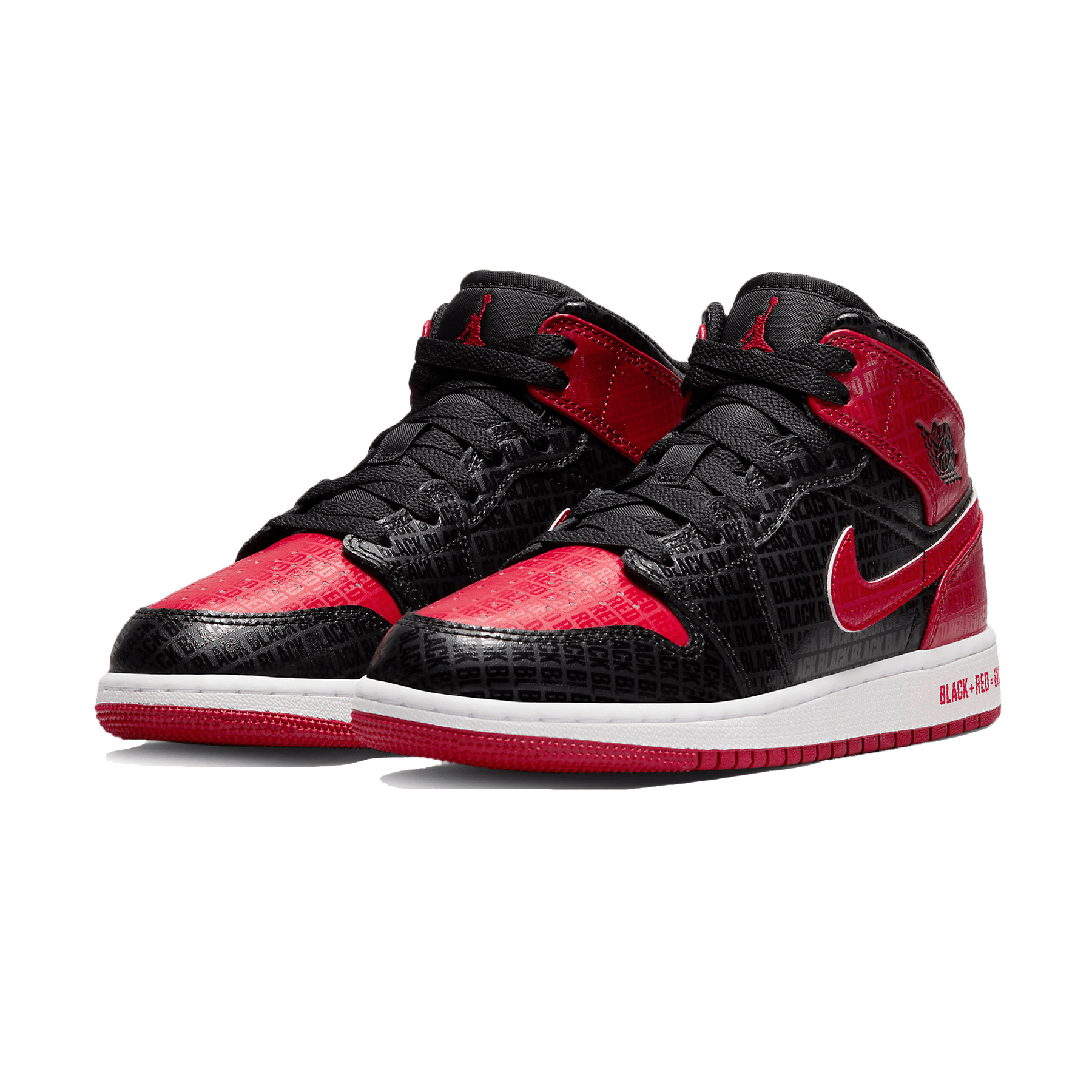 Air Jordan 1 Mid SS GS 'Black + Red = Bred' - Kick Game