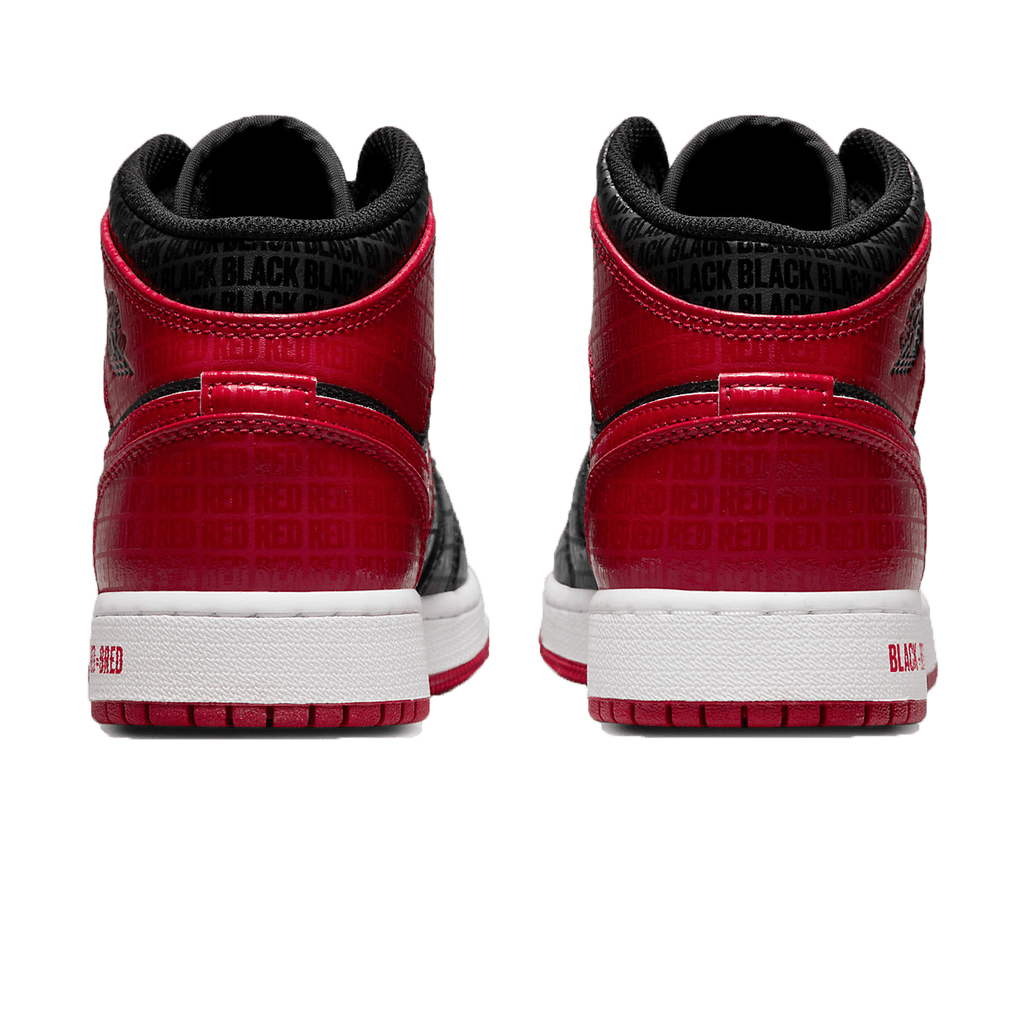 Air Jordan 1 Mid SS GS 'Black + Red = Bred' - Kick Game