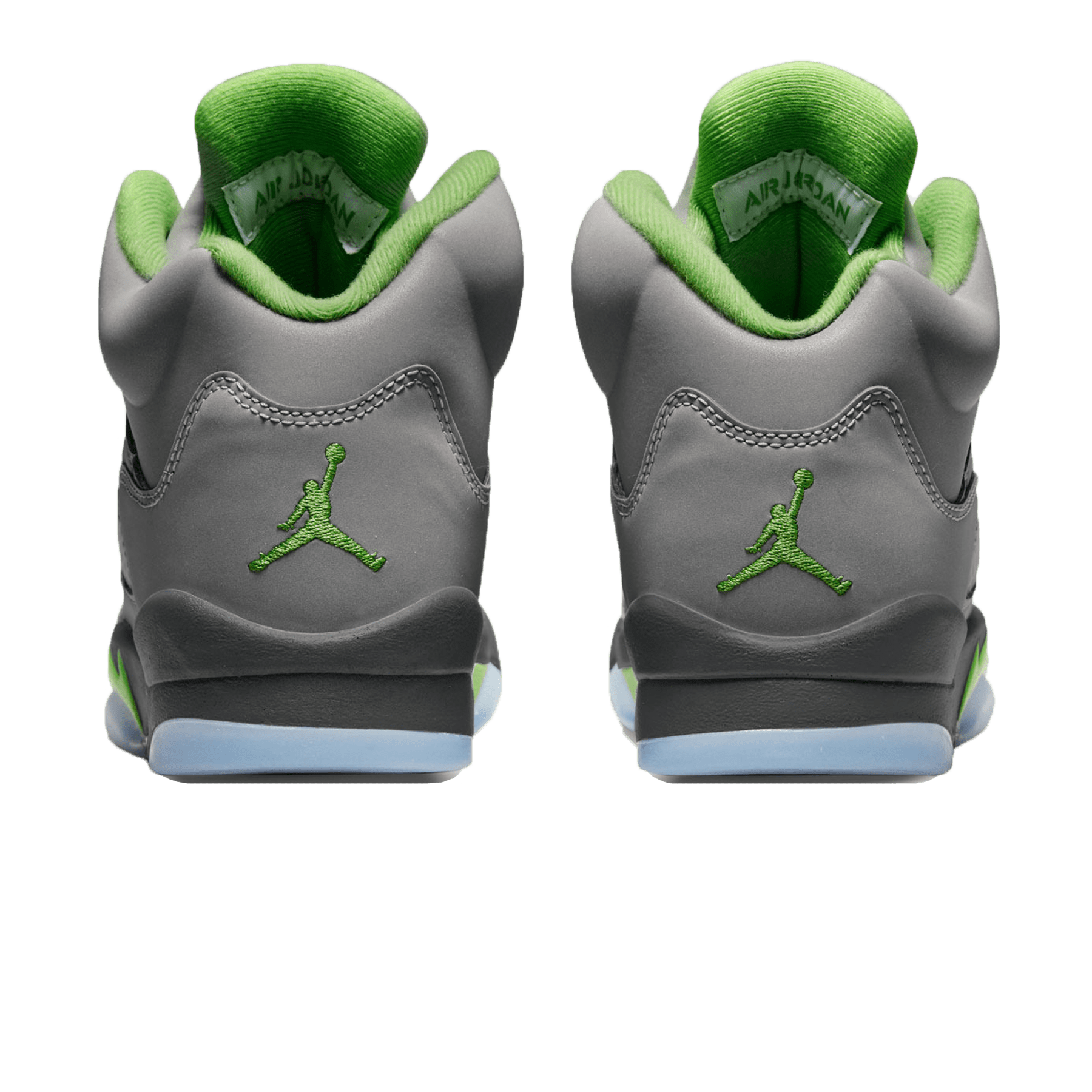 grey and lime green jordans