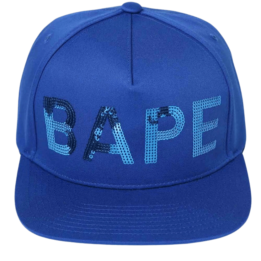 Bape Sequin Snap Back Cap Blue - Kick Game