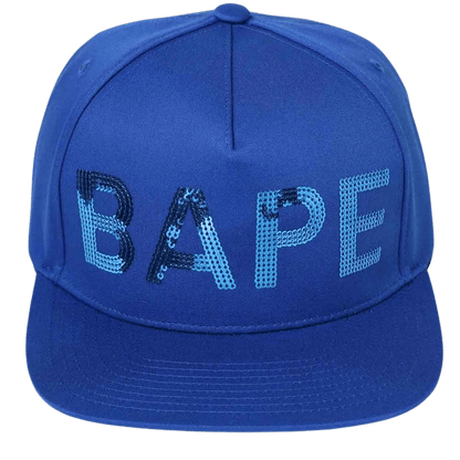 Bape Sequin Snap Back Cap Blue - Kick Game
