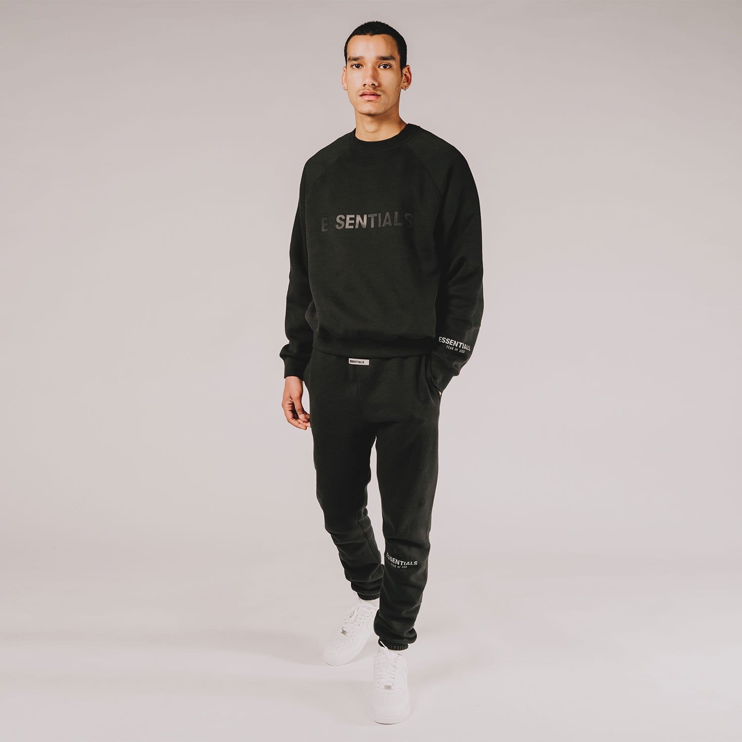 FEAR OF GOD ESSENTIALS 3D Silicon Applique Crewneck Dark Slate/Stretch Limo/Black - Kick Game
