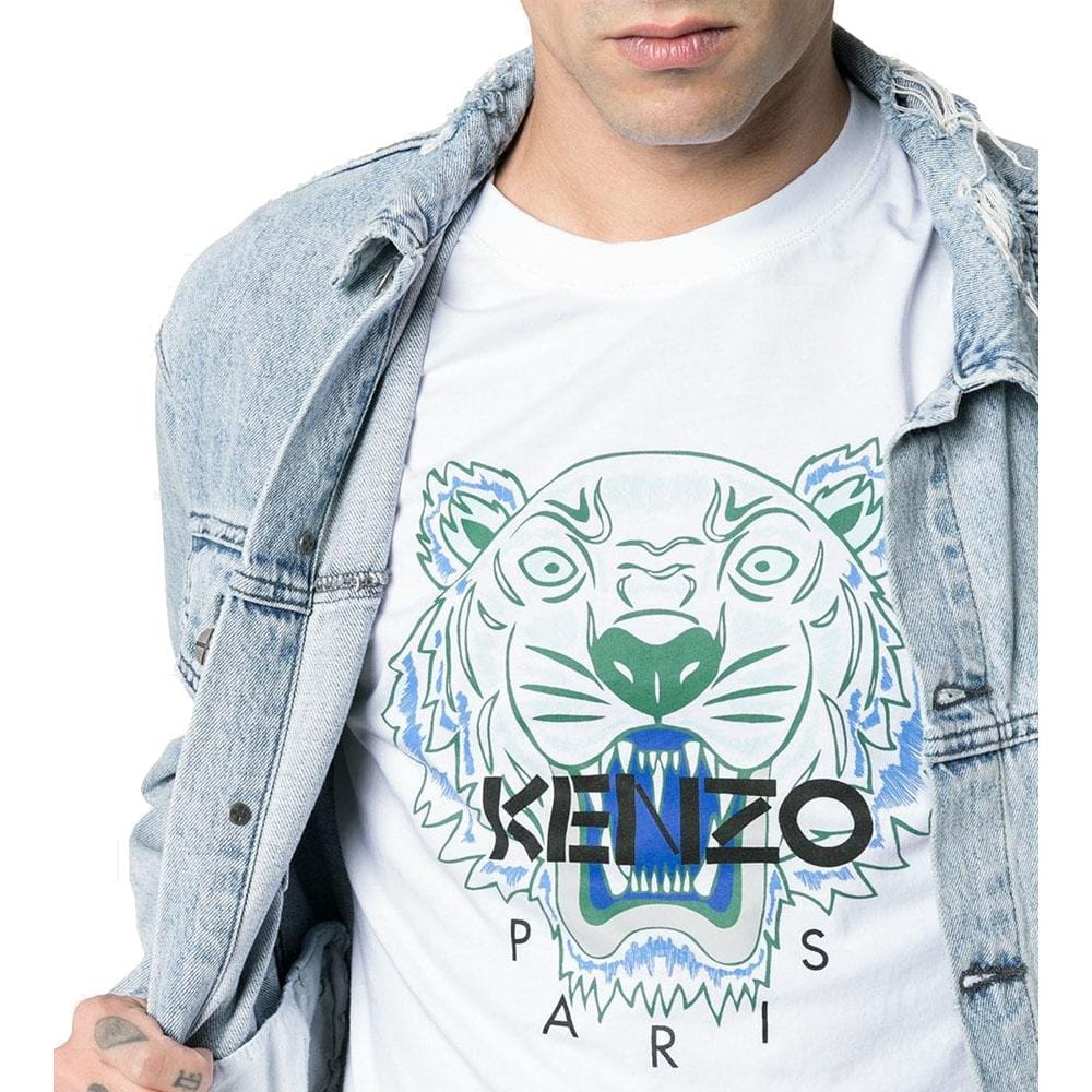 Kenzo Cotton Tiger Logo T-Shirt White - Kick Game