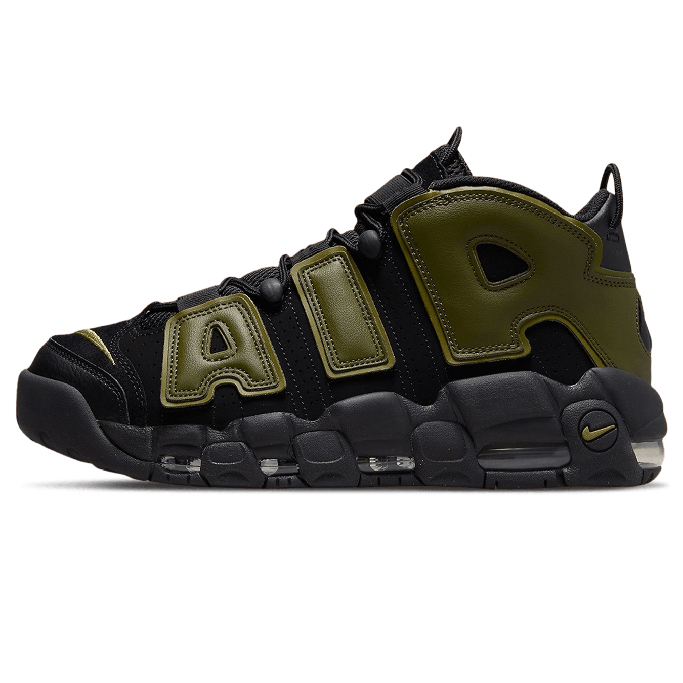 nike air more uptempo white gold green