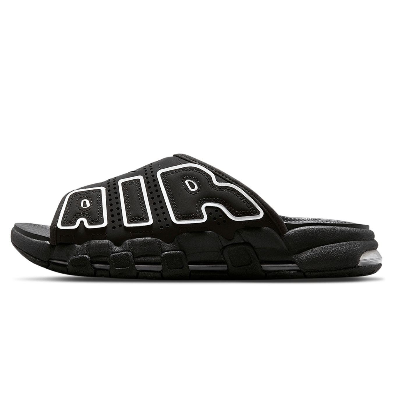 Nike Air More Uptempo Slide ‘Black - Black Sole’ - Kick Game