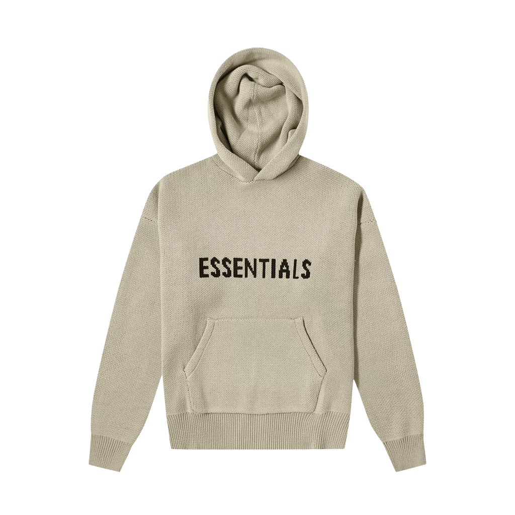 Fear of God Essentials Knit Hoodie jacket 'Olive' - UrlfreezeShops