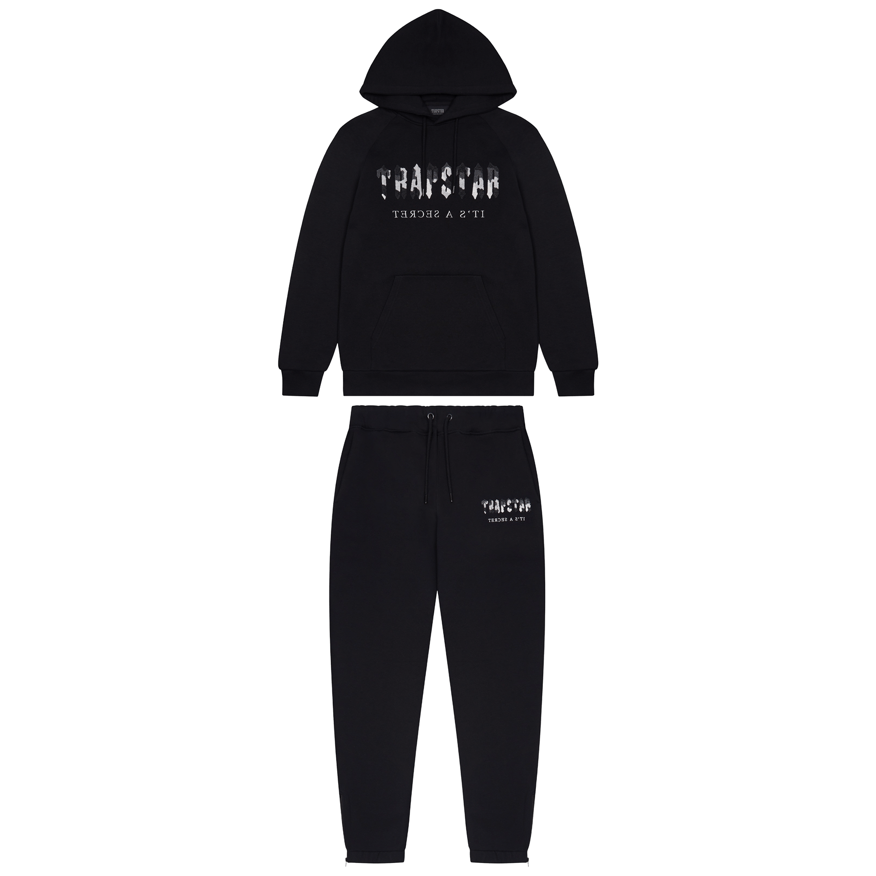 Trapstar Chenille Decoded Hooded Tracksuit - Black Camo Edition - Kick Game