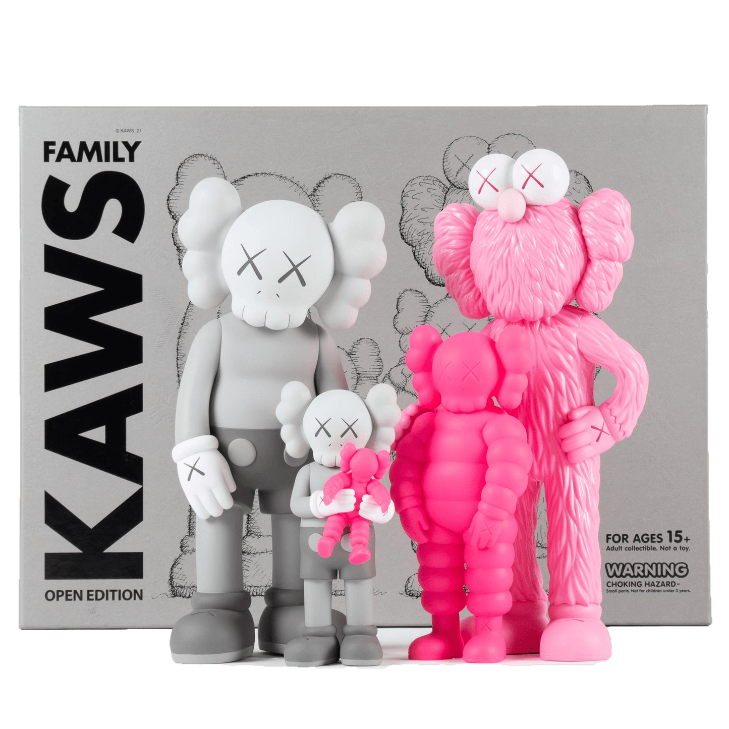 KAWS Family Vinyl Figures Grey/Pink - Kick Game