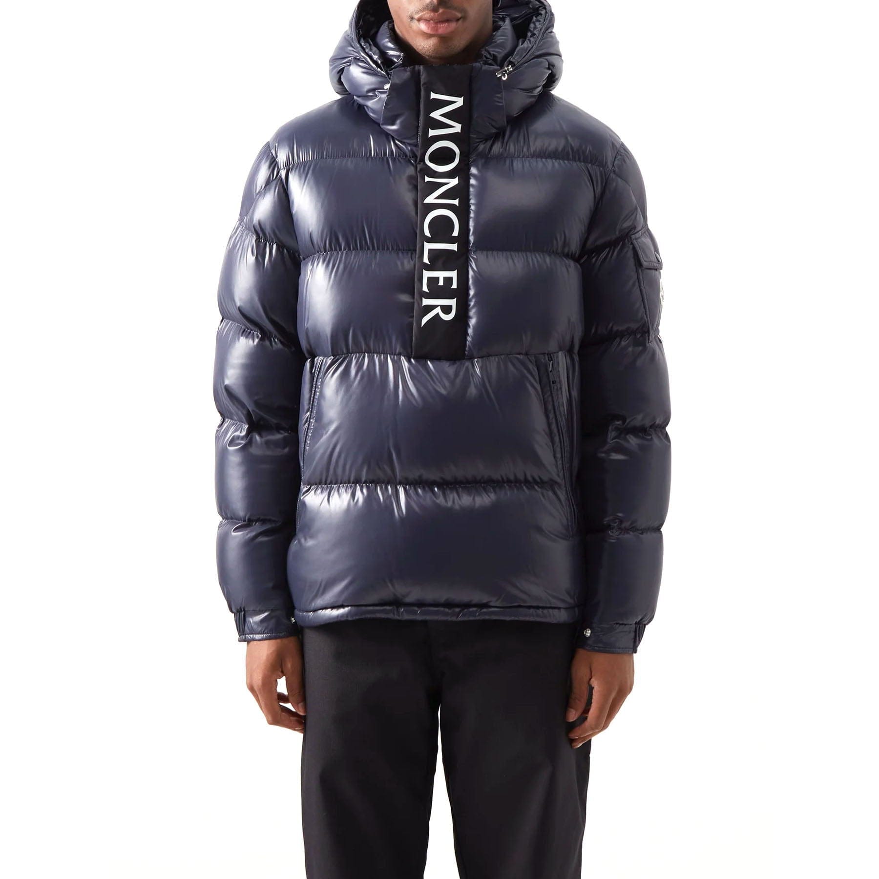 MONCLER Maury hooded half-zip down coat — Kick Game