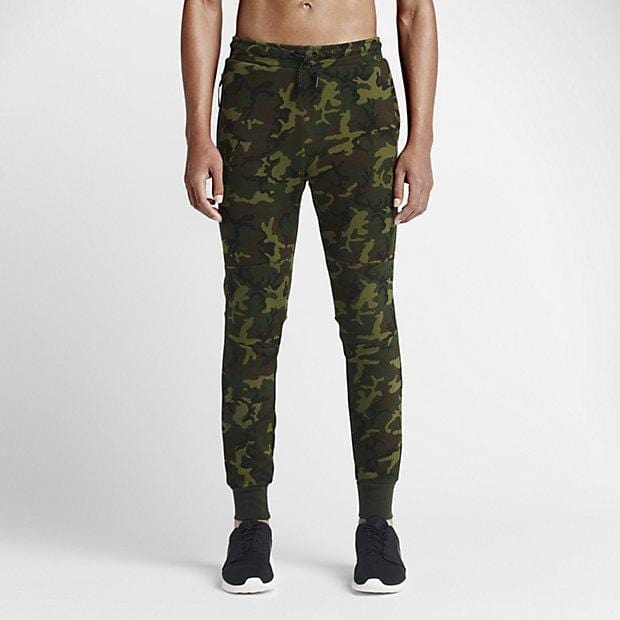 NIKE TECH FLEECE CAMO MEN'S TROUSERS - Sequoia Black - Kick Game