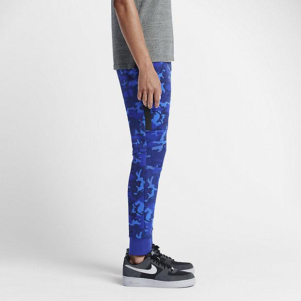 NIKE TECH FLEECE CAMO MEN'S TROUSERS - Deep Royal Blue - Kick Game