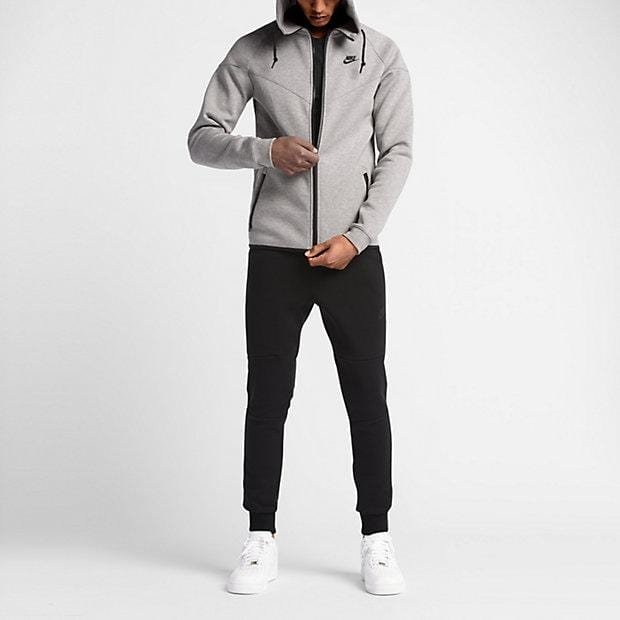 NIKE TECH FLEECE WINDRUNNER MEN'S HOODIE - Medium Grey-Black - Kick Game