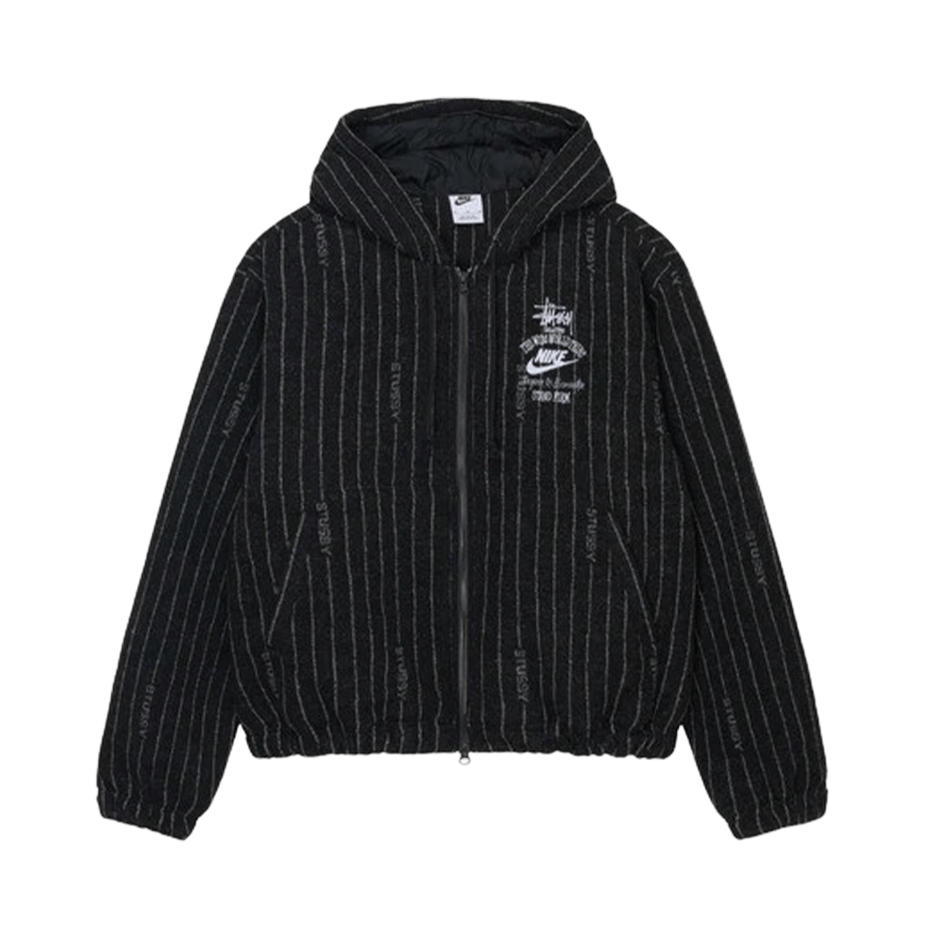 Nike x Stussy Striped Wool Jacket 'Black' - Kick Game