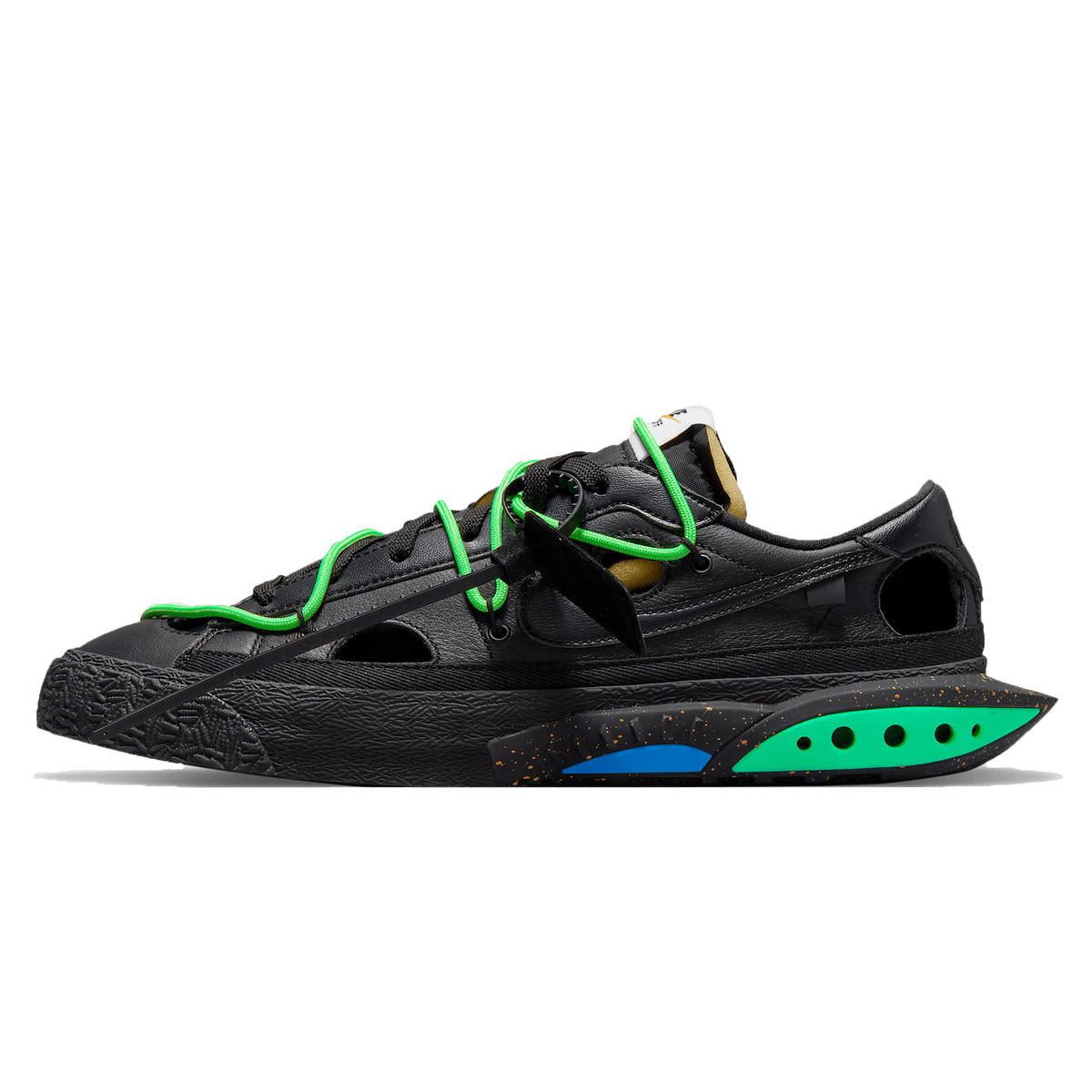 Off-White x Nike Blazer Low 'Black Electro Green' - CerbeShops
