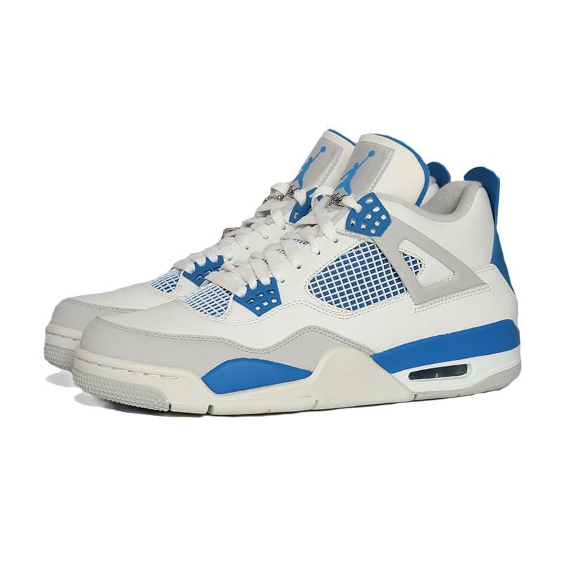 Air Jordan 4 Retro White & Military Blue - Kick Game