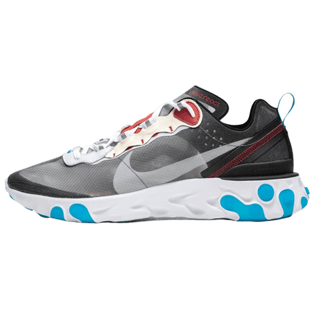 30 cm NIKE REACT ELEMENT 87 DARK GREY US 12 新品 国内 黒タグ 限定 ナイキ リアクト エレメント グレー ブルー トリコ  Behind The Design: React Element 87. Nike SNKRS